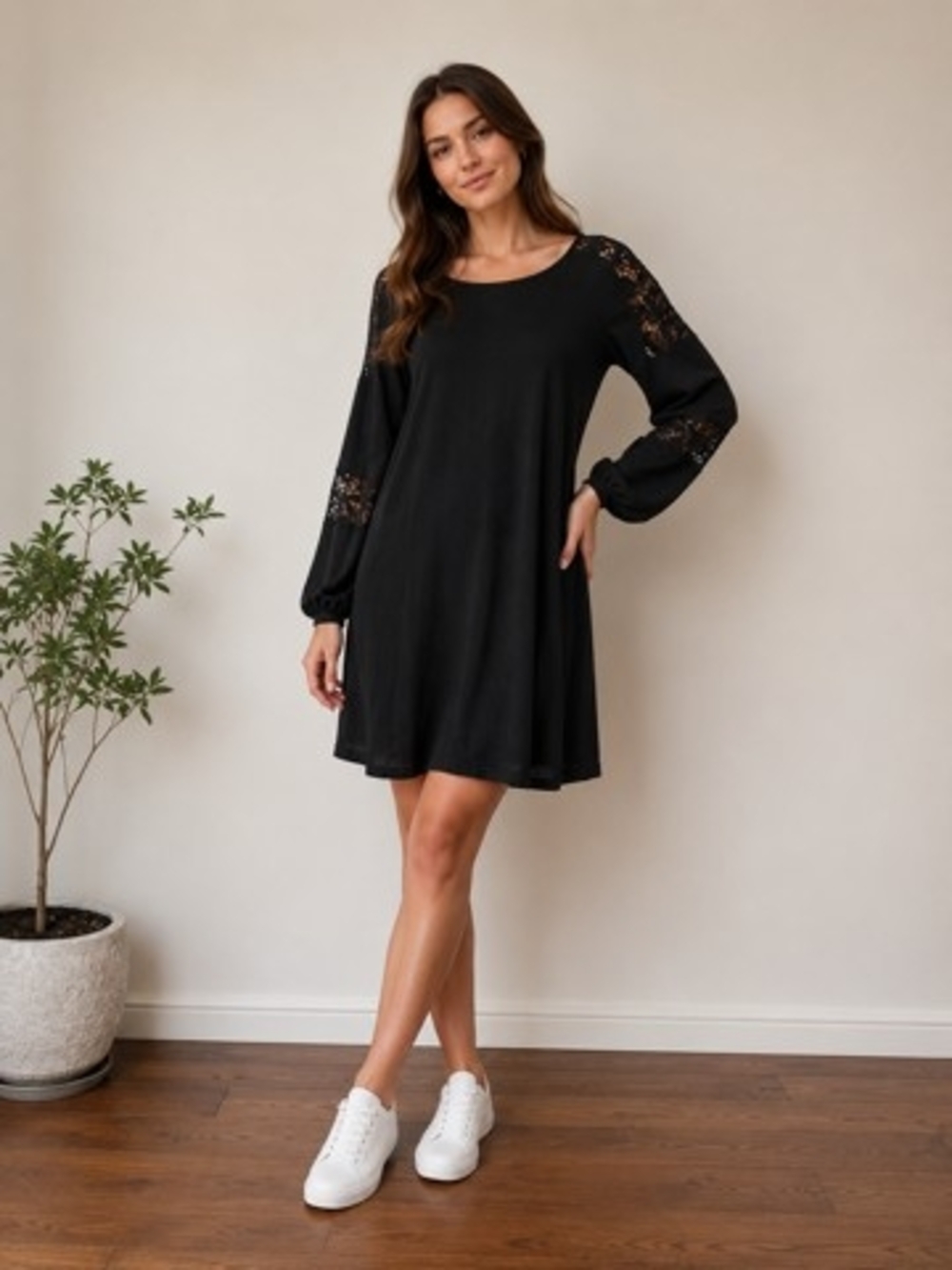 100% linen  Mini Dress - Women's Casual Swing L